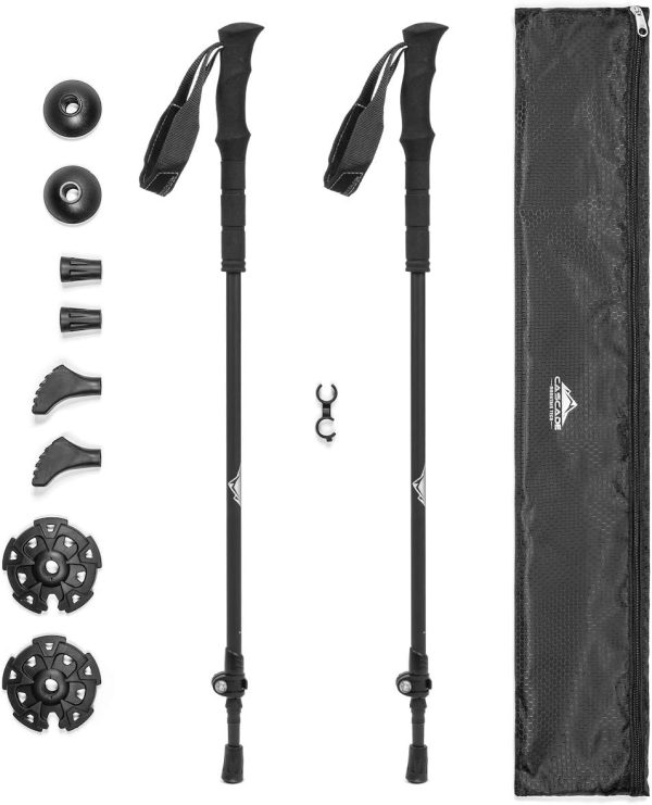 Cascade Mountain Tech Trekking Poles - Carbon Fiber Walking or Hiking Sticks with Quick Adjustable Locks - Image 9